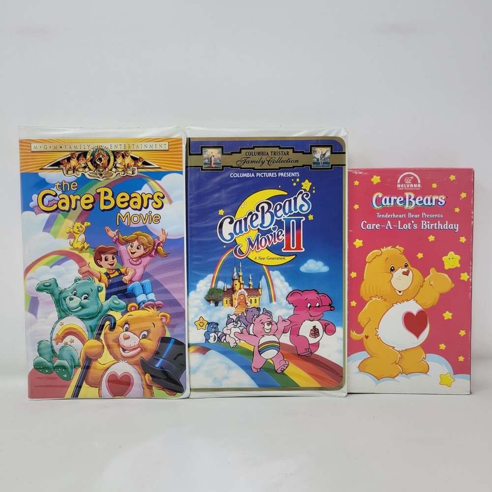 Care Bears Movie VHS Lot 3 The Care Bears Movie II Care-A-Lot's Birthday Vintage